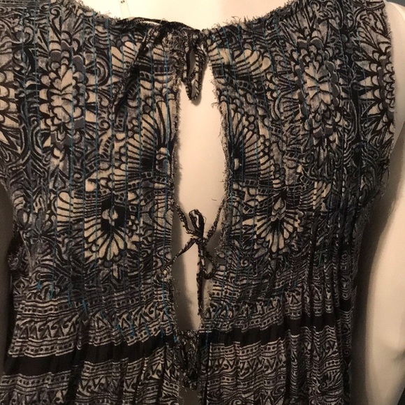 Free People one paradise stars tank pin-tucked embroidered tank triple tie back - Picture 7 of 9